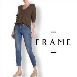 Frame Denim Le High Skinny Braided‎ Leg Jeans sandbar size 32